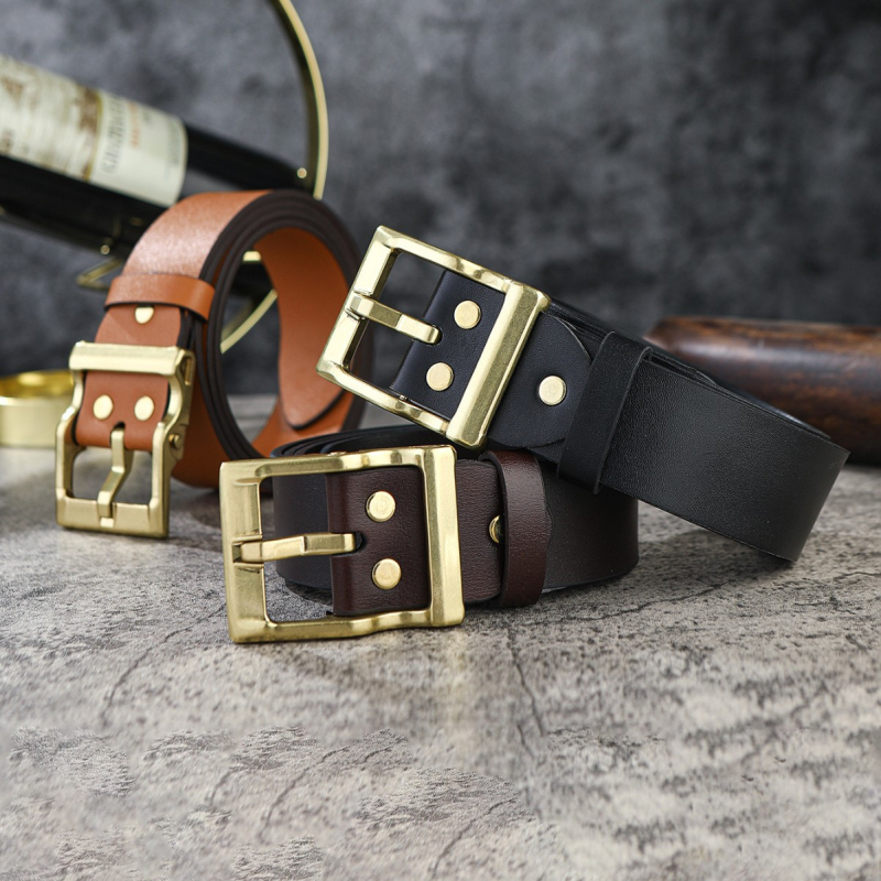 Мъжки колан от PU кожа с ембосирана ретро текстура, катарама от сплав, автоматично затягане, ширина 2-4 см, стил бизнес/ежедневен