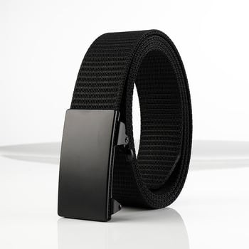 Колан от нейлонова платнена тъкан с автоматична закопчалка без зъбци, за мъже, ежедневен стил, модерен за младежи
