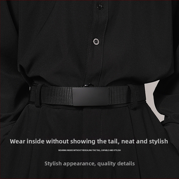 Колан от нейлонова платнена тъкан с автоматична закопчалка без зъбци, за мъже, ежедневен стил, модерен за младежи