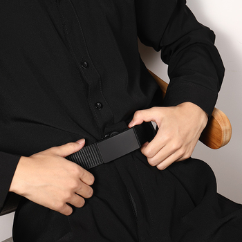 Колан от нейлонова платнена тъкан с автоматична закопчалка без зъбци, за мъже, ежедневен стил, модерен за младежи