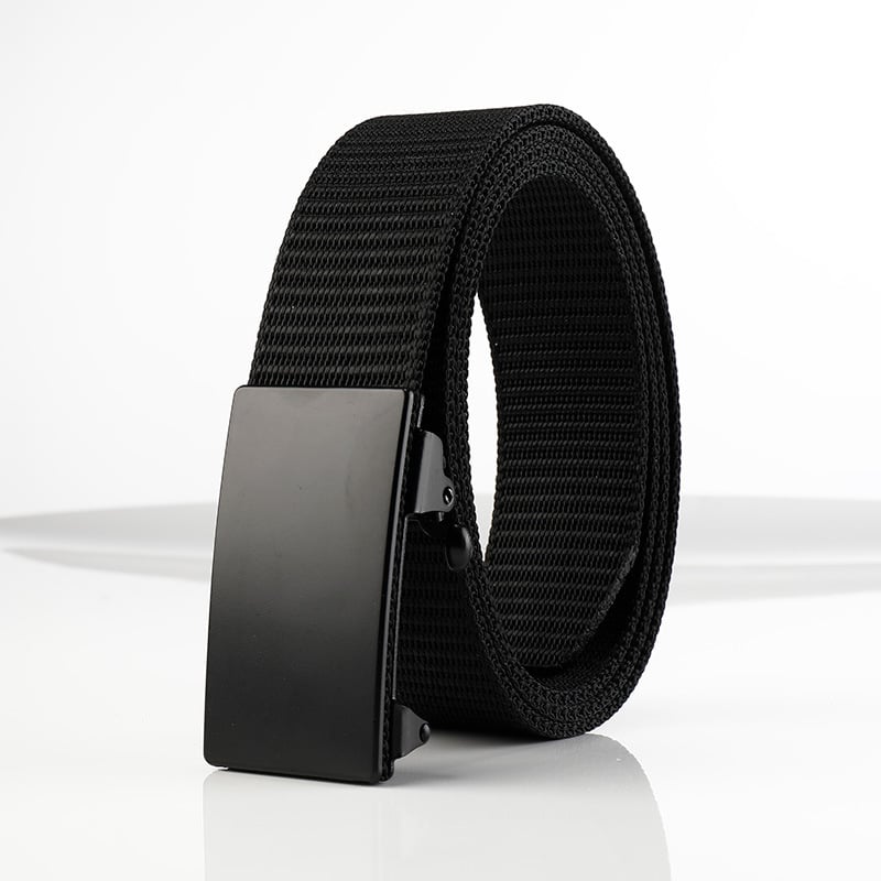 Колан от нейлонова платнена тъкан с автоматична закопчалка без зъбци, за мъже, ежедневен стил, модерен за младежи