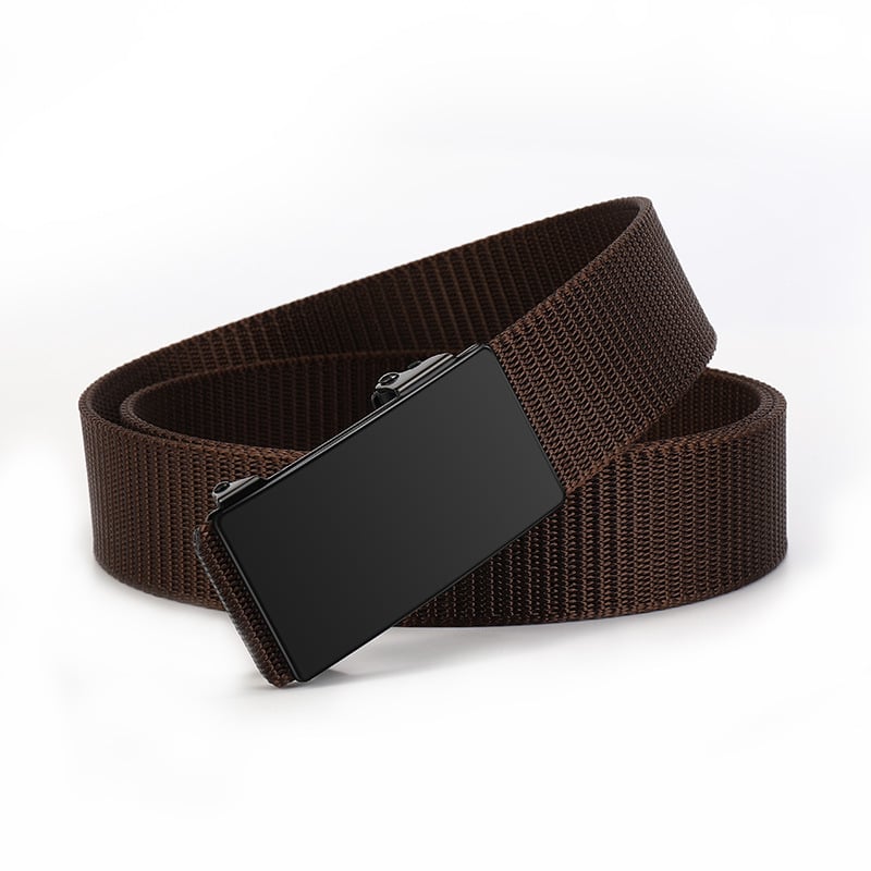 Колан от нейлонова платнена тъкан с автоматична закопчалка без зъбци, за мъже, ежедневен стил, модерен за младежи