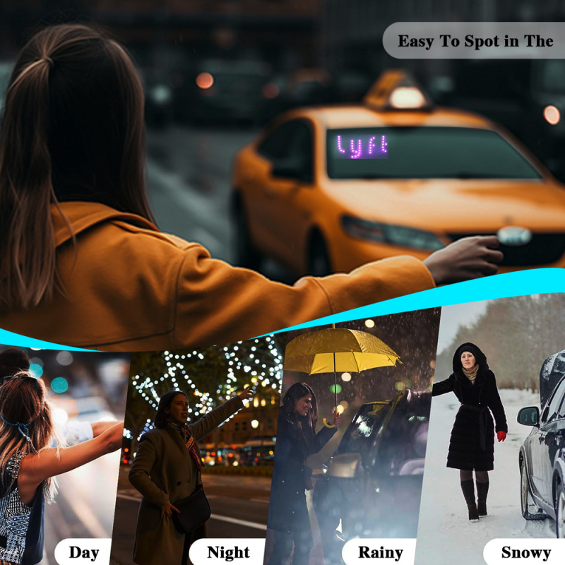 ANE auto LED taxi indikator svjetla, USB Type-C, Lyft Type-C auto svjetlo, 5-6V, 3W, PVC