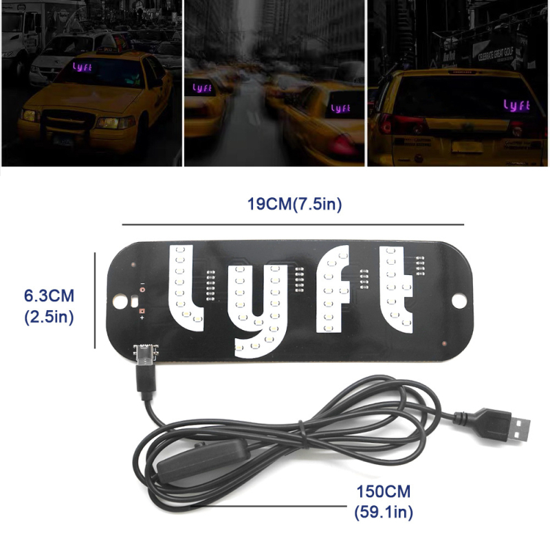 ANE auto LED taxi indikator svjetla, USB Type-C, Lyft Type-C auto svjetlo, 5-6V, 3W, PVC