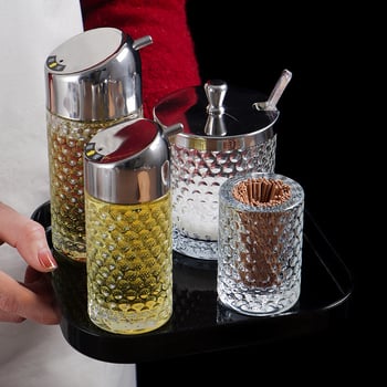 Set de sticle din plastic pentru condimente în bucătărie (sos de soia, oțet, ulei) cu design fără agățare, model 2022