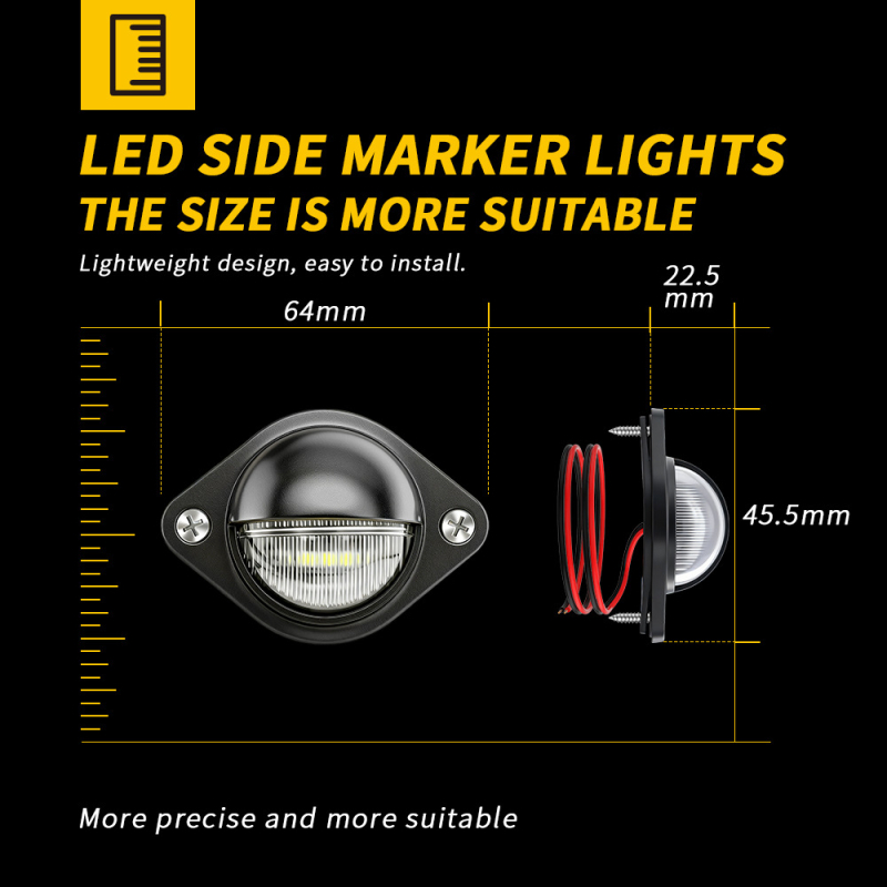 6-LED svjetlo za registarsku pločicu za kamione, automobile i prikolice — 12/24V, ABS, 1.5W, 6500K, vijek trajanja 50 000 sati