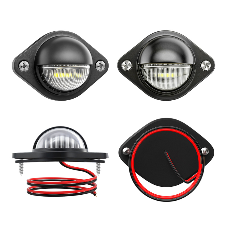 6-LED svjetlo za registarsku pločicu za kamione, automobile i prikolice — 12/24V, ABS, 1.5W, 6500K, vijek trajanja 50 000 sati