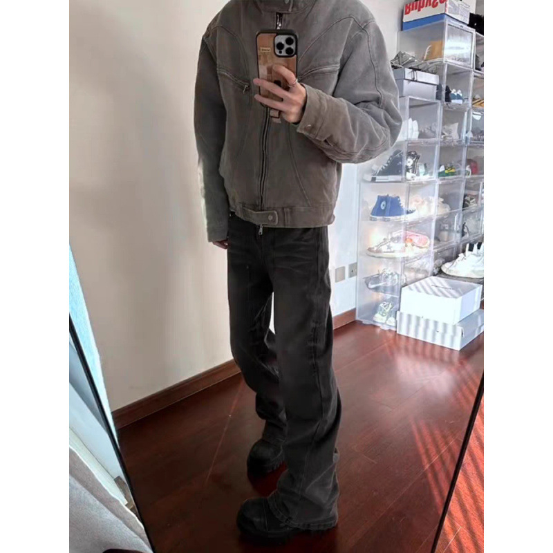 Muška zimska jakna, slim-fit, rever ovratnik, bez kapuljače, Lycra i Vinylon tkanina, mladenački stil