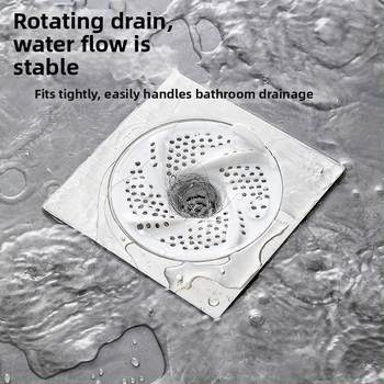 Filtrni poklopac odvodnog kanala u kupaonici s dizajnom vrtloga — za dlake, protiv začepljenja, protiv insekata