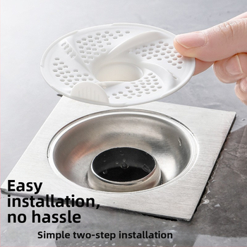 Filtrni poklopac odvodnog kanala u kupaonici s dizajnom vrtloga — za dlake, protiv začepljenja, protiv insekata