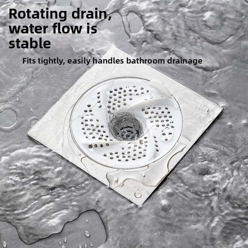 Filtrni poklopac odvodnog kanala u kupaonici s dizajnom vrtloga — za dlake, protiv začepljenja, protiv insekata