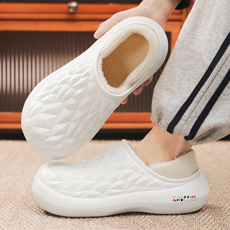 Férfi pamut papucs a lakásban, slip-on zárt hátsó résszel, EVA felső rész és talp, injekcióval formázott talp, korosztály 18–40