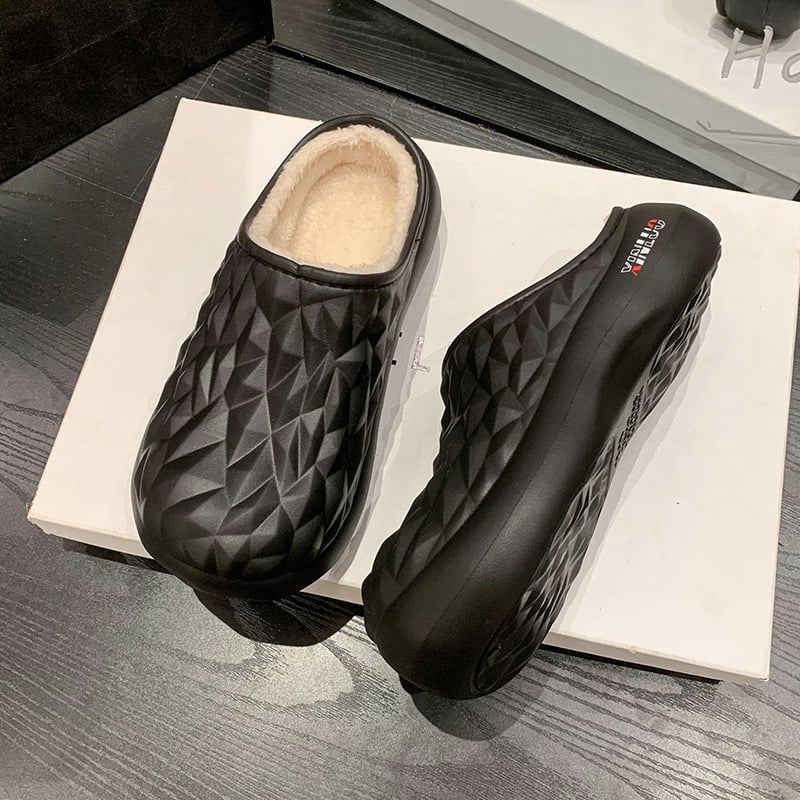 Férfi pamut papucs a lakásban, slip-on zárt hátsó résszel, EVA felső rész és talp, injekcióval formázott talp, korosztály 18–40