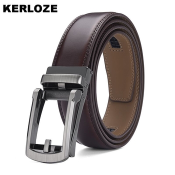 KERLOZE мъжки колан от естествена кожа с автоматична катарама – двуслоен колан от телешка кожа, катарама от сплав, ширина 2-4 см