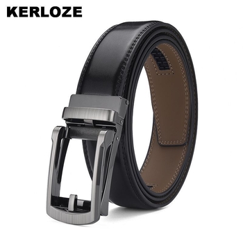 KERLOZE мъжки колан от естествена кожа с автоматична катарама – двуслоен колан от телешка кожа, катарама от сплав, ширина 2-4 см
