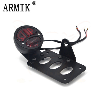 Stražnje svjetlo motocikla, retro stil, potpuno metalno, model W-022, 12V 15W