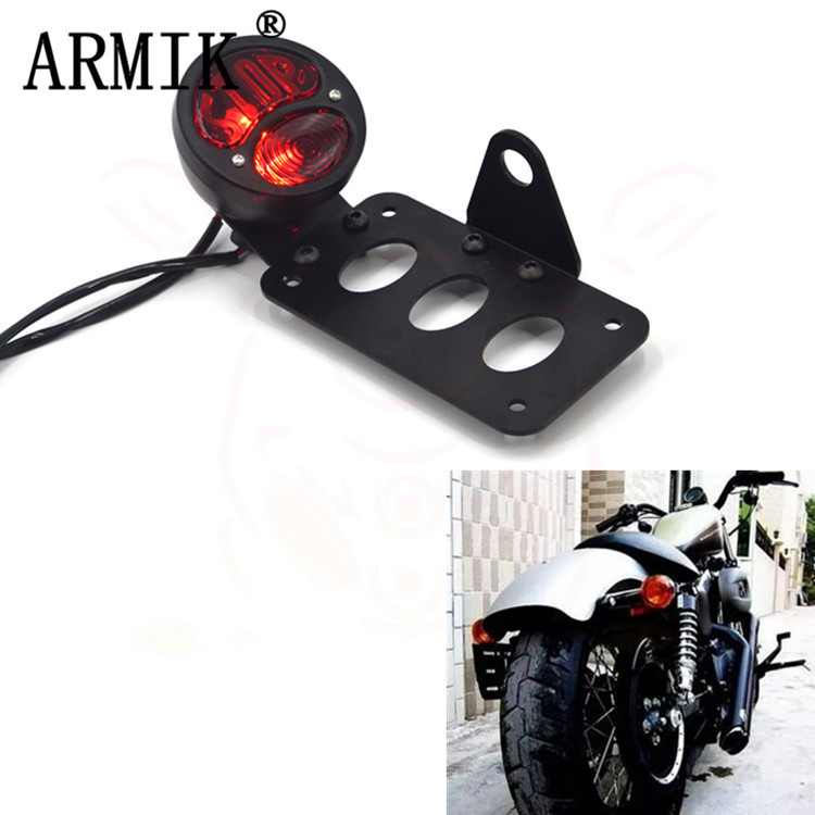 Stražnje svjetlo motocikla, retro stil, potpuno metalno, model W-022, 12V 15W