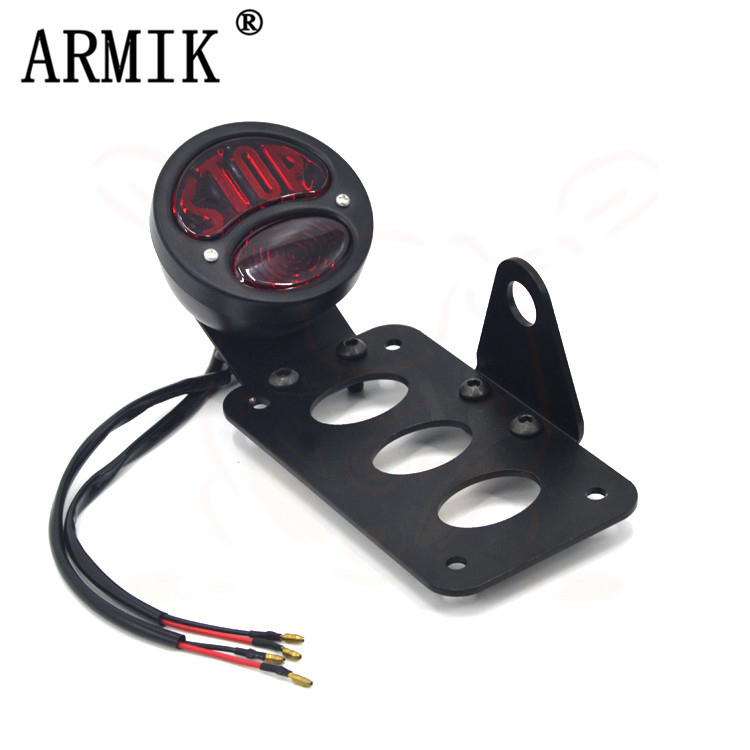 Stražnje svjetlo motocikla, retro stil, potpuno metalno, model W-022, 12V 15W