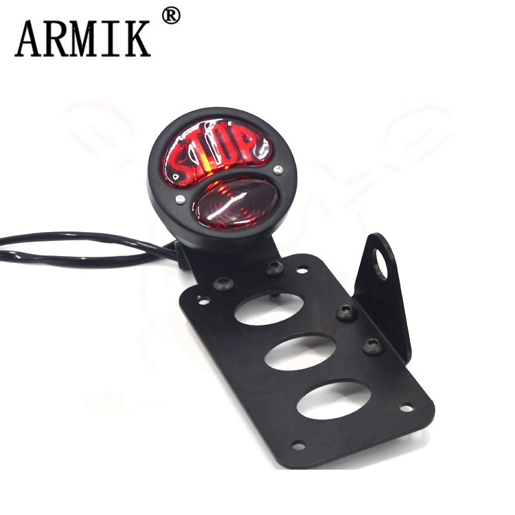 Stražnje svjetlo motocikla, retro stil, potpuno metalno, model W-022, 12V 15W