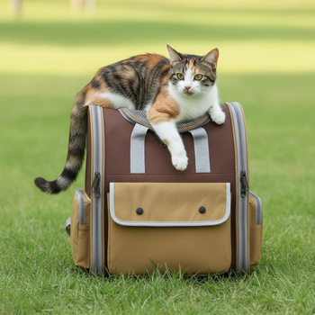 Kisállat hátizsák, könnyű, lélegző, poliészter, kapacitás 6,5 kg-ig, utazáshoz