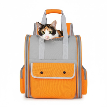 Kisállat hátizsák, könnyű, lélegző, poliészter, kapacitás 6,5 kg-ig, utazáshoz
