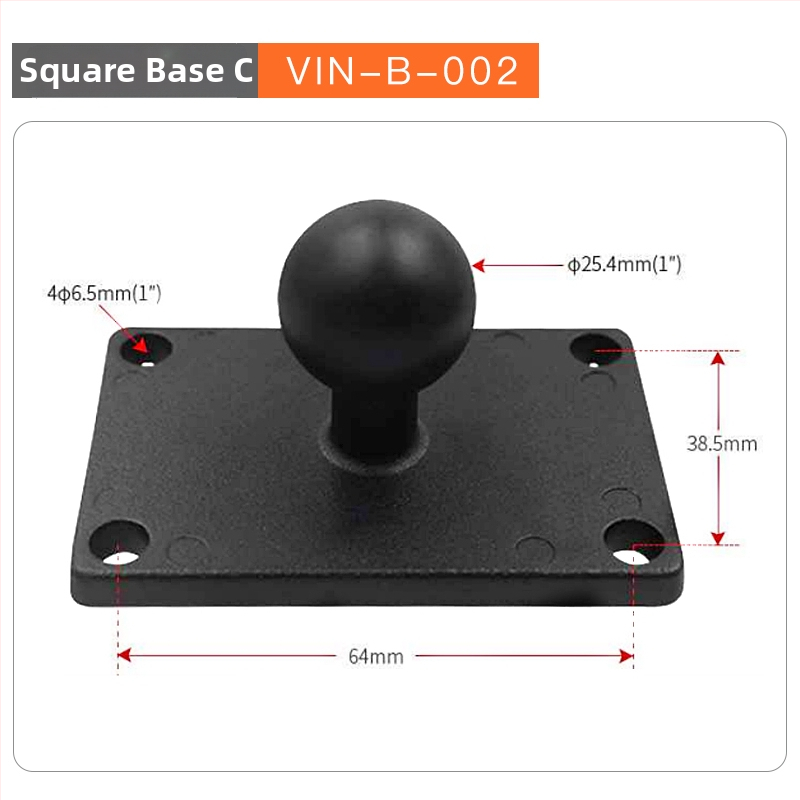 RAM baza s kugličnom glavom za držač sonar probe, spojni okvir za teško opremu i proširenje kabine građevinskog vozila (Šifra artikla F775T6S7SS6MMT, Model VIN)