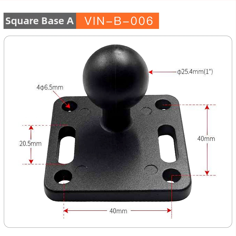 RAM baza s kugličnom glavom za držač sonar probe, spojni okvir za teško opremu i proširenje kabine građevinskog vozila (Šifra artikla F775T6S7SS6MMT, Model VIN)
