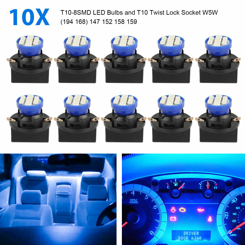 LED indikátor šírky a svetlá na poznávaciu značku, T10 + základňa, 3020 8SMD, 12V, 1.5W, 300 lm, s konektorovým setom