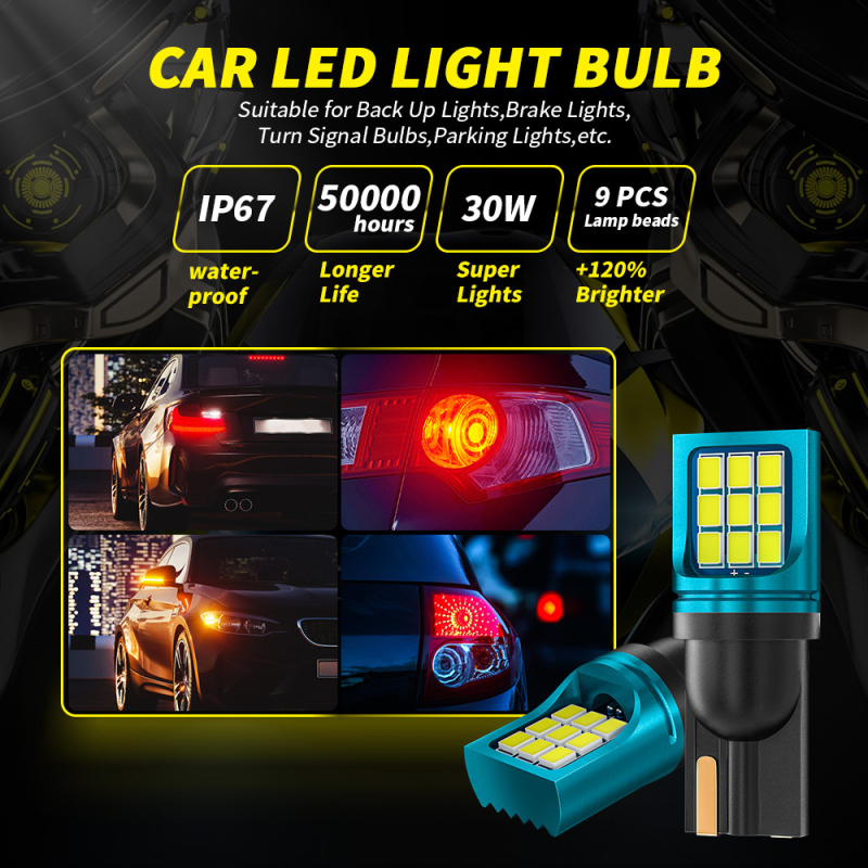 LED auto lampa T10-2610-9, 12-24V, 2W, 9SMD, 6500K, 2100 lm