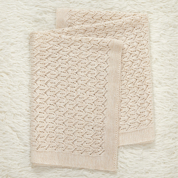 Pătură de bebe tricotată din bumbac 100% cu model romb perforat, pentru nou-născuți până la 3 ani, 200–300 g, pentru toate anotimpurile, INS stil