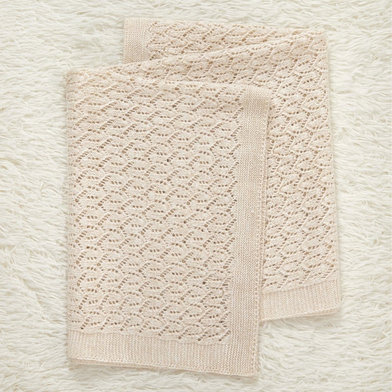 Pătură de bebe tricotată din bumbac 100% cu model romb perforat, pentru nou-născuți până la 3 ani, 200–300 g, pentru toate anotimpurile, INS stil