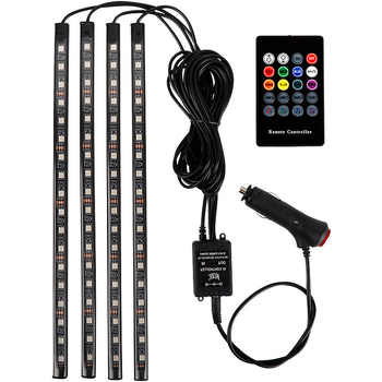 Unutarnje LED rasvjetu automobil USB RGB, dišući LED za prostor ispod nogu uz glazbeni ritam