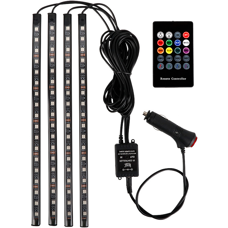 Unutarnje LED rasvjetu automobil USB RGB, dišući LED za prostor ispod nogu uz glazbeni ritam