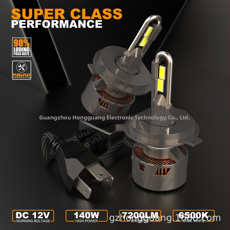 LED prednje svjetlo H4 s U-oblikovanom cijevi i pogonskim sustavom, dvostruki visok/niži snop, aluminijska legura, model V39-H4, 140W, 39V