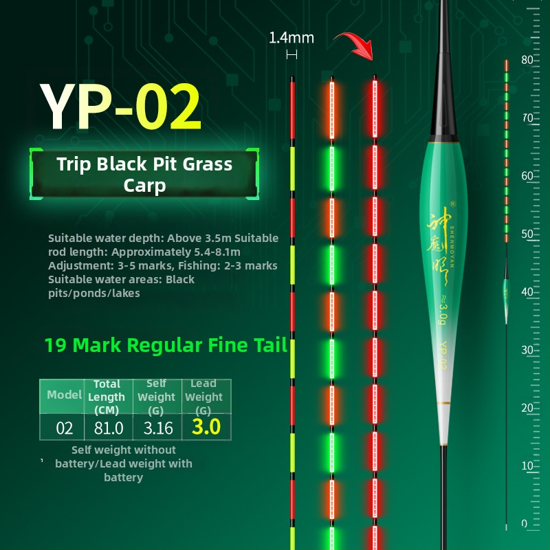 Rybárska plávka so svetelným telom, dvojité použitie, proti vetru a vlne, hrubý chvost • Materiál: kompozitný materiál • Značka: Default Item