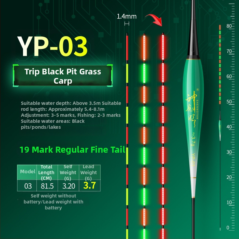 Rybárska plávka so svetelným telom, dvojité použitie, proti vetru a vlne, hrubý chvost • Materiál: kompozitný materiál • Značka: Default Item