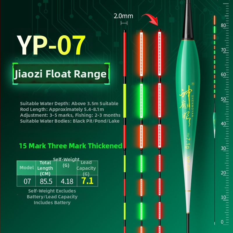 Rybárska plávka so svetelným telom, dvojité použitie, proti vetru a vlne, hrubý chvost • Materiál: kompozitný materiál • Značka: Default Item