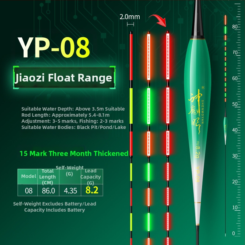 Rybárska plávka so svetelným telom, dvojité použitie, proti vetru a vlne, hrubý chvost • Materiál: kompozitný materiál • Značka: Default Item
