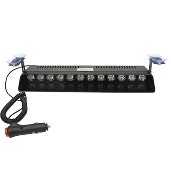 12 LED automobilska upozoravajuća lampica za prednje staklo, usisna čašica tip lopata (12V, 0.32A)