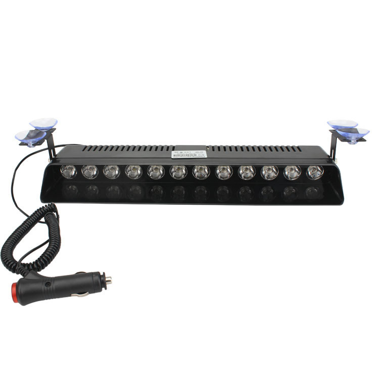 12 LED automobilska upozoravajuća lampica za prednje staklo, usisna čašica tip lopata (12V, 0.32A)
