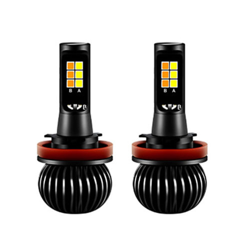 Dvobojna LED magl lampa za automobil, kompatibilna s H1/H3/H4/H7/H8/H11/9006/880, 20W, 12-24V, 720 lm, 50.000 h, aluminijsko kućište