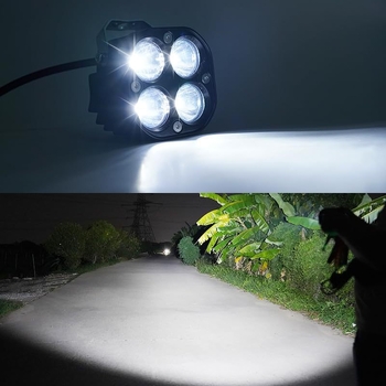 Motociklističko LED dnevno svjetlo – aluminijsko kućište, IP67, DC12-32V, 18W, dizajn četiri lista djeteline