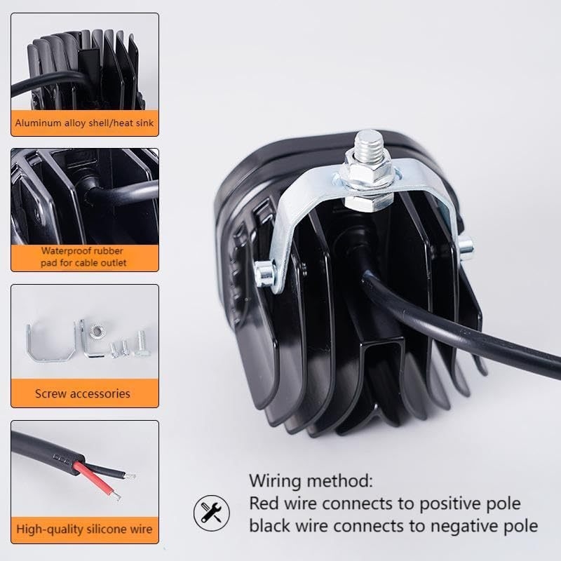 Motociklističko LED dnevno svjetlo – aluminijsko kućište, IP67, DC12-32V, 18W, dizajn četiri lista djeteline