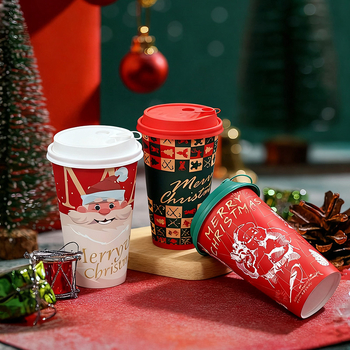 Κύπελλο μίας χρήσης για ζεστά ροφήματα, χριστουγεννιάτικο σχέδιο, PP, 700 ml, στρογγυλό, προσαρμόσιμο