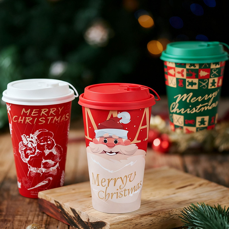 Κύπελλο μίας χρήσης για ζεστά ροφήματα, χριστουγεννιάτικο σχέδιο, PP, 700 ml, στρογγυλό, προσαρμόσιμο
