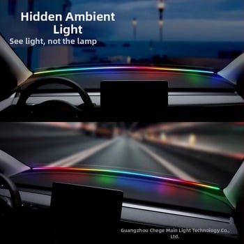 Nova USB automobilska ambijentalna svjetlost za instrument ploču – omotavajući LED silikon svjetlo za vjetrobransko staklo