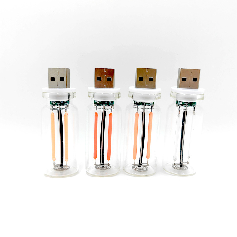 USB noćna lampica s dodirnim upravljanjem, DIY kreativna atmosfera za spavaću sobu i automobil, mini dimabilna LED lampica u keramičkoj staklanoj bočici, model 510