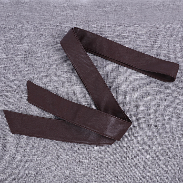 Дамски колан от имитационна кожа с връзване, ширина 2–4 см, еднотонен модел, Waist Saint