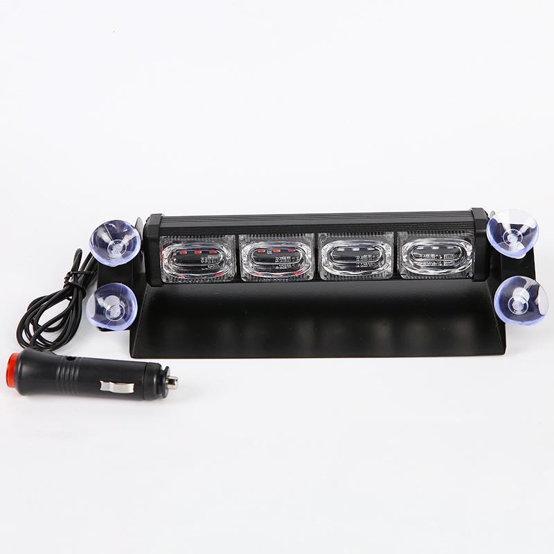 LED upozoravajuće svjetlo za vjetrobran automobila s usisnom čašom, 12 LED, 36W, 12V, aluminijsko+PS kućište, universalna prilagodba
