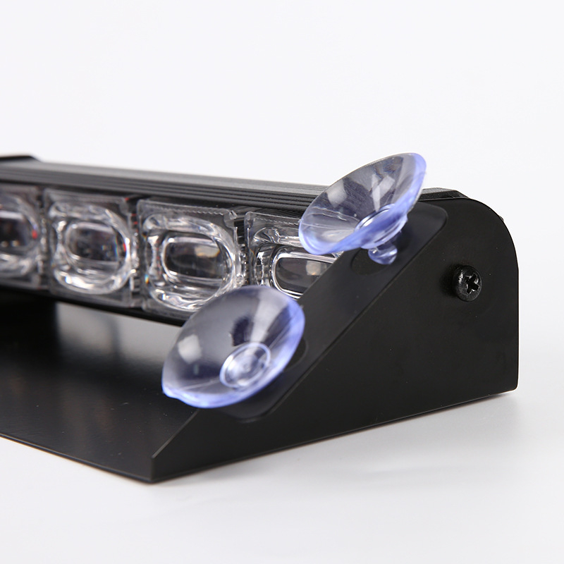 LED upozoravajuće svjetlo za vjetrobran automobila s usisnom čašom, 12 LED, 36W, 12V, aluminijsko+PS kućište, universalna prilagodba